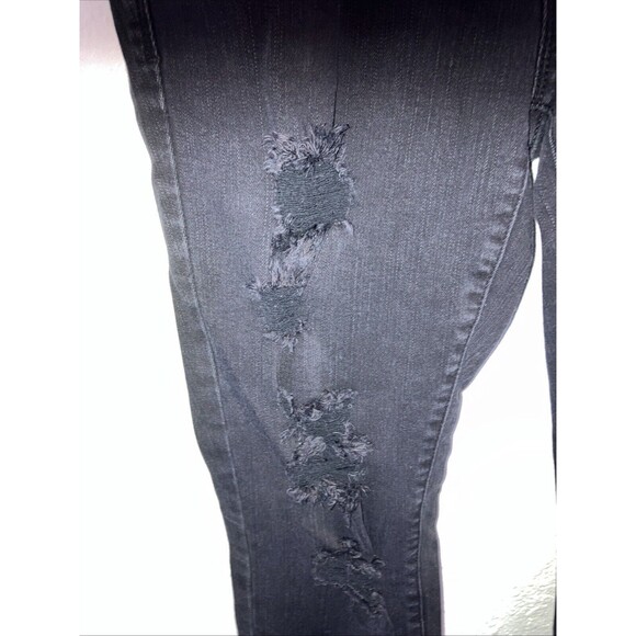 Torrid Jeans 10 R Black Premium Sky high Skinny Distressed Torn Minimalist - Picture 3 of 7